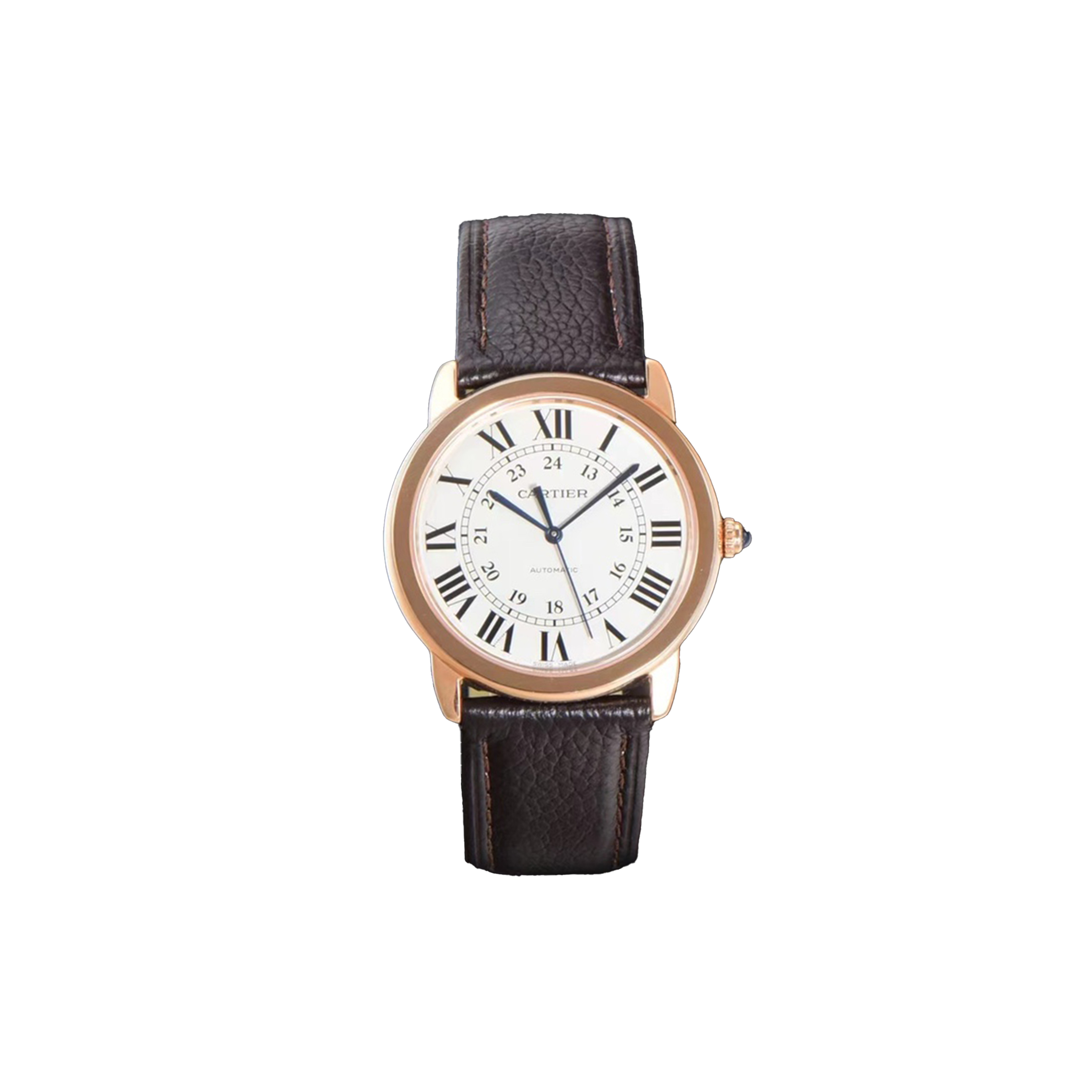 Ca*t*er ronde de collection silver dial rose gold automatic watch w2rn0008